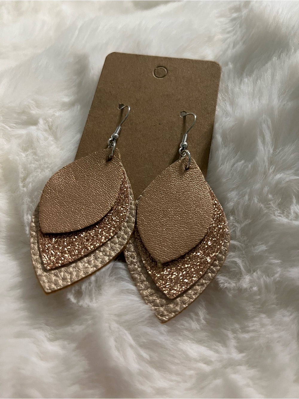 Layered Rose Gold Teardrop Earrings - Women's Jewelry
